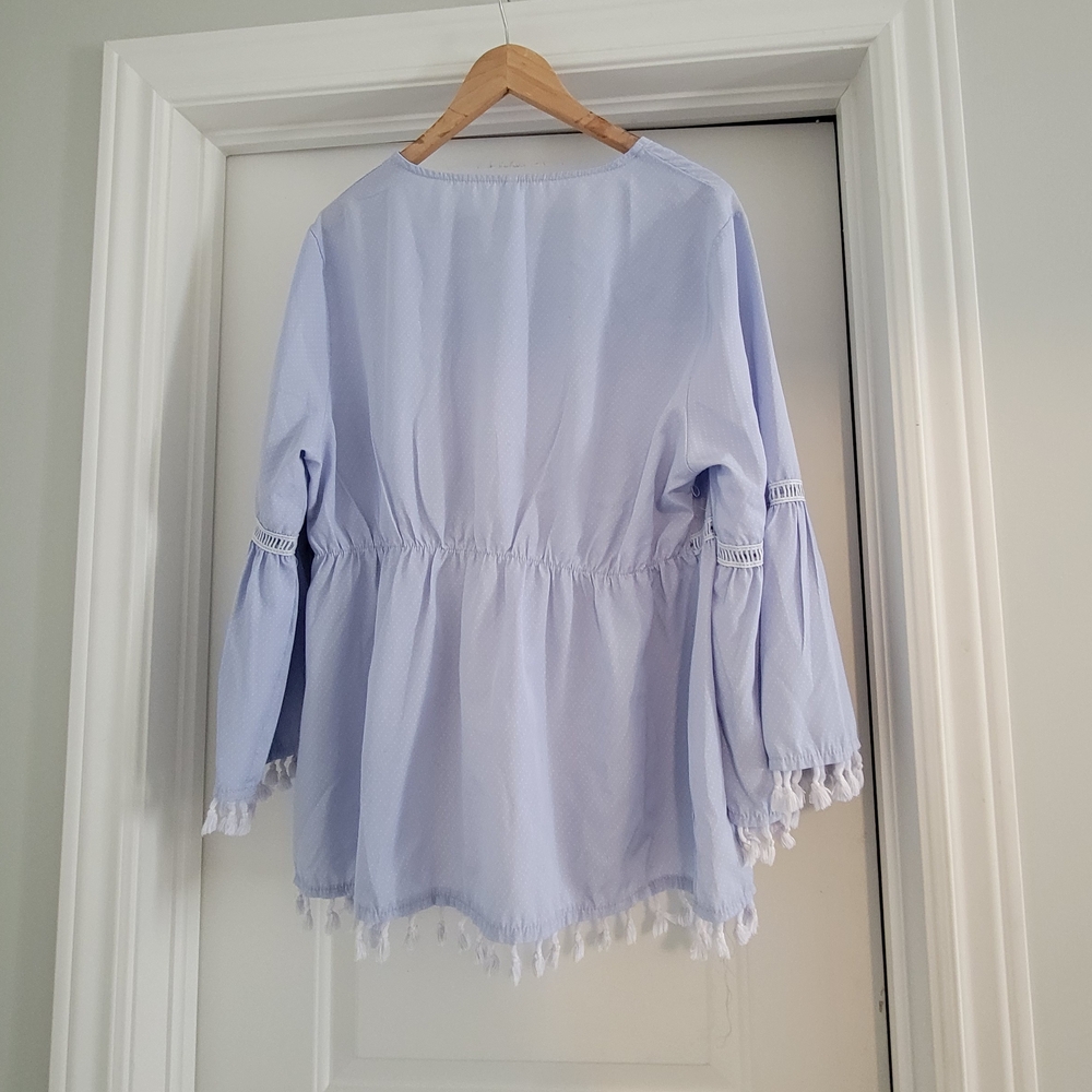 Purple Boxy 3/4 Sleeve Tunic - Picture 8 of 8